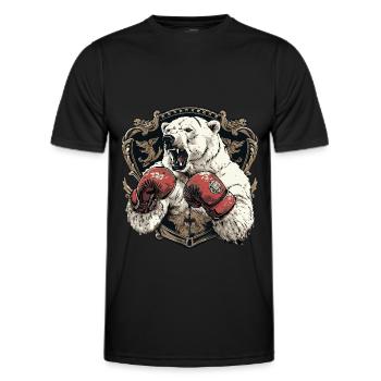 Eisbär Polar Bär Boxer MMA - Männer Funktions-T-Shirt - Schwarz - Vorne - AI Model Male 178 dark (178cm)