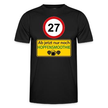 27 Ab jetzt nur noch Hopfensmoothie - Männer Funktions-T-Shirt - Schwarz - Vorne - AI Model Male 178 dark (178cm)