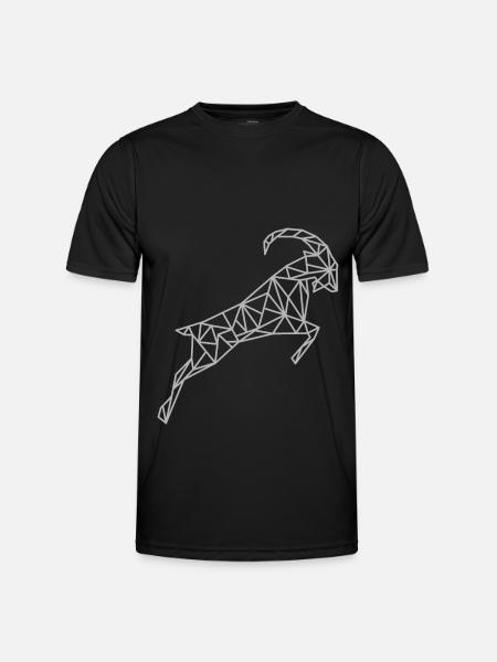 Steinbock Geometrisch Sternzeichen - Männer Funktions-T-Shirt - Schwarz