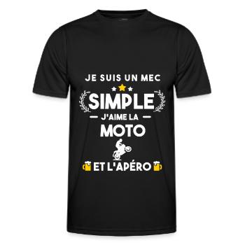 moto et apéro humour cadeau - T-shirt sport Homme - noir - Devant - AI Model Male 178 dark (178cm)