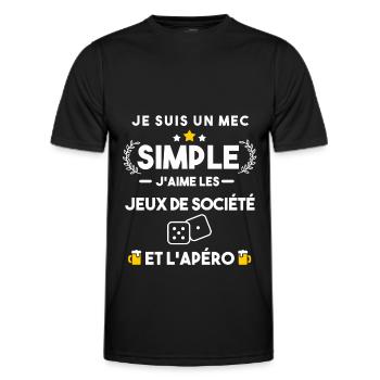 jeux de société et apéro humour cadeau - T-shirt sport Homme - noir - Devant - AI Model Male 178 dark (178cm)