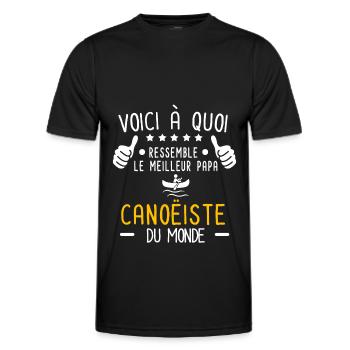 voici meilleur papa canoëiste au monde père canoë - T-shirt sport Homme - noir - Devant - AI Model Male 178 dark (178cm)