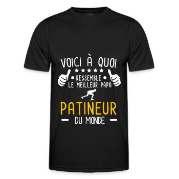 voici meilleur papa patineur au monde patinage - T-shirt sport Homme - noir - Devant - AI Model Male 178 dark (178cm)