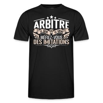 Arbitre le seul Arbitre le vrai Arbitre - T-shirt sport Homme - noir - Devant - AI Model Male 178 dark (178cm)