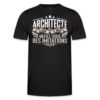 Architecte le seul Architecte le vrai Architecte - T-shirt sport Homme - noir - Devant - AI Model Male 178 dark (178cm)