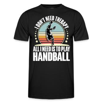 Handball Handballer - Männer Funktions-T-Shirt - Schwarz - Vorne - AI Model Male 178 dark (178cm)