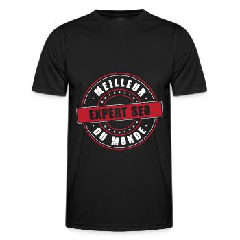 Meilleur expert seo profession métier humour - T-shirt sport Homme - noir - Devant - AI Model Male 178 dark (178cm)
