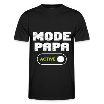 Mode papa activé - T-shirt sport Homme - noir - Devant - AI Model Male 178 dark (178cm)