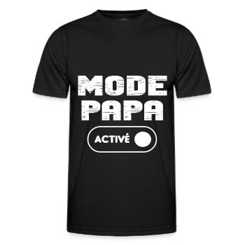 Mode papa activé - T-shirt sport Homme - noir - Devant - AI Model Male 178 dark (178cm)