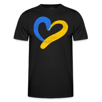 Soutenez l’Ukraine, la paix et non la guerre - T-shirt sport Homme - noir - Devant - AI Model Male 178 dark (178cm)