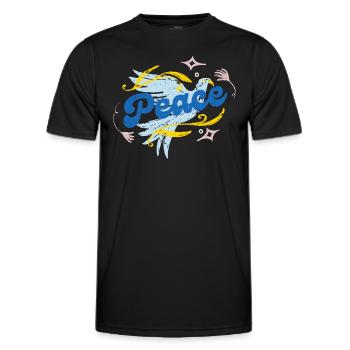 Soutenez l’Ukraine, la paix et non la guerre - T-shirt sport Homme - noir - Devant - AI Model Male 178 dark (178cm)