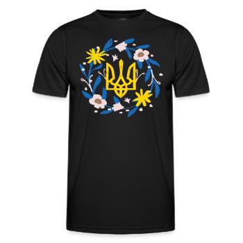 Stand with Ukraine Peace No War - Men's Functional T-Shirt - black - Front - AI Model Male 178 dark (178cm)