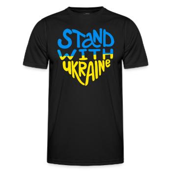 Soutenez l’Ukraine, la paix et non la guerre - T-shirt sport Homme - noir - Devant - AI Model Male 178 dark (178cm)