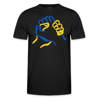 Soutenez l’Ukraine, la paix et non la guerre - T-shirt sport Homme - noir - Devant - AI Model Male 178 dark (178cm)