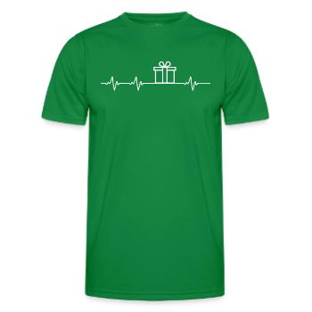 Herzschlag Weihnachten Weihnachtsdekoration - Männer Funktions-T-Shirt - Kelly Green - Vorne - AI Model Male 178 dark (178cm)