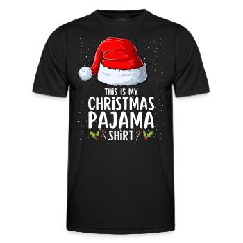 Pyjama de Noël Pyjama Chemise de nuit - T-shirt sport Homme - noir - Devant - AI Model Male 178 dark (178cm)
