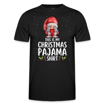 Pyjama de Noël Pyjama Chemise de nuit - T-shirt sport Homme - noir - Devant - AI Model Male 178 dark (178cm)