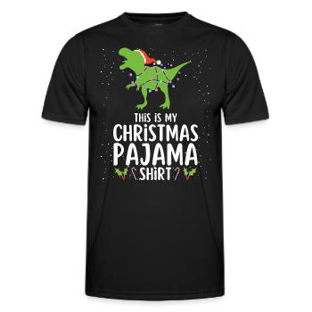 Pyjama de Noël Pyjama Chemise de nuit - T-shirt sport Homme - noir - Devant - AI Model Male 178 dark (178cm)