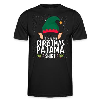 Pyjama de Noël Pyjama Chemise de nuit - T-shirt sport Homme - noir - Devant - AI Model Male 178 dark (178cm)