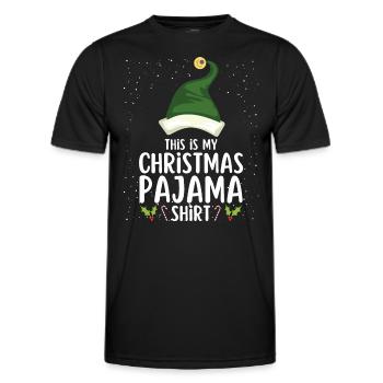 Pyjama de Noël Pyjama Chemise de nuit - T-shirt sport Homme - noir - Devant - AI Model Male 178 dark (178cm)