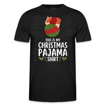 Pyjama de Noël Pyjama Chemise de nuit - T-shirt sport Homme - noir - Devant - AI Model Male 178 dark (178cm)
