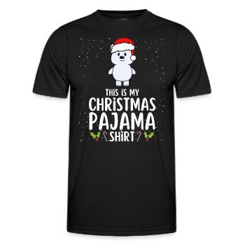 Pyjama de Noël Pyjama Chemise de nuit - T-shirt sport Homme - noir - Devant - AI Model Male 178 dark (178cm)