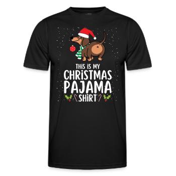 Pyjama de Noël Pyjama Chemise de nuit - T-shirt sport Homme - noir - Devant - AI Model Male 178 dark (178cm)