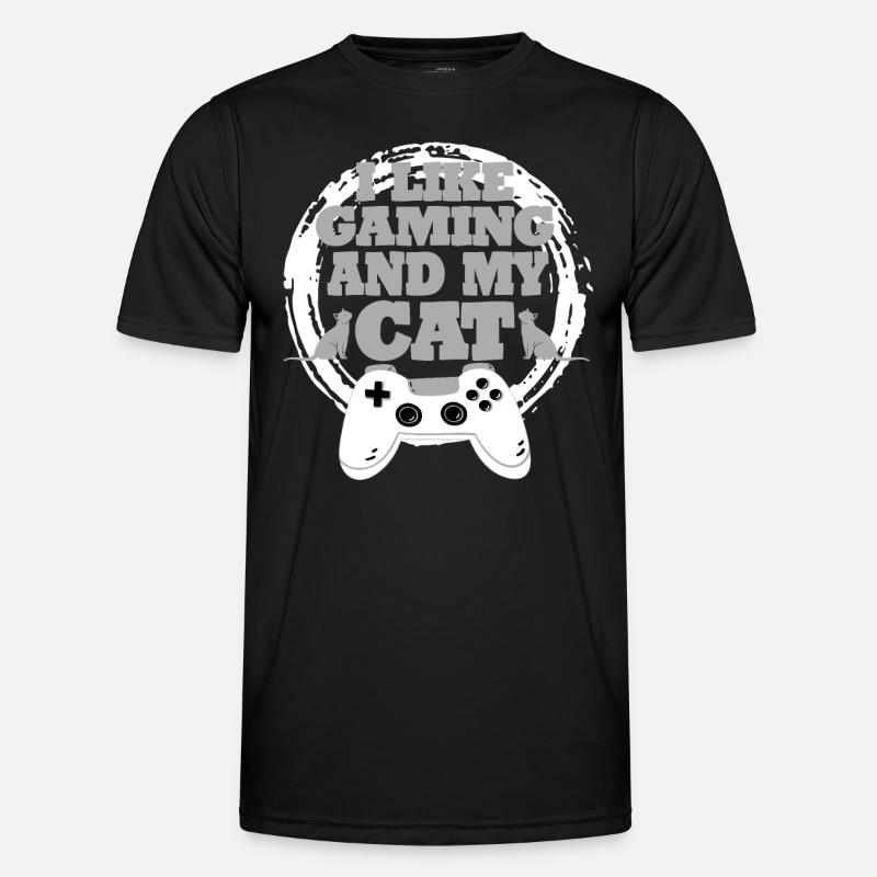 Gaming Cat Gift Idea - Men's Functional T-Shirt - black