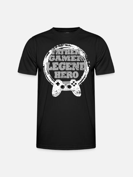 Daddy Gaming Retro Geschenkidee - Männer Funktions-T-Shirt - Schwarz