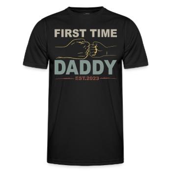 Tenue Retro Papa pour la fête des pères - T-shirt sport Homme - noir - Devant - AI Model Male 178 dark (178cm)