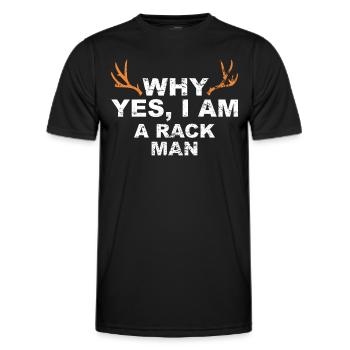 Jäger Jagt.Hirsch Geschenkidee - Männer Funktions-T-Shirt - Schwarz - Vorne - AI Model Male 178 dark (178cm)