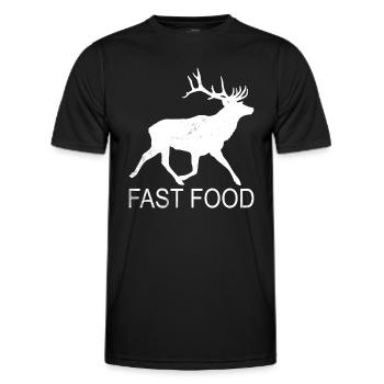 Hunter Jagt.Hirsch Gift Idea - Men's Functional T-Shirt - black - Front - AI Model Male 178 dark (178cm)