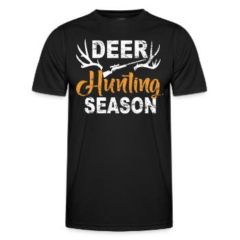 Hunter Jagt.Hirsch Gift Idea - Men's Functional T-Shirt - black - Front - AI Model Male 178 dark (178cm)