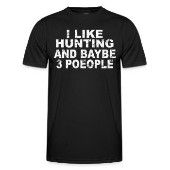 Jäger Jagt.Hirsch Geschenkidee - Männer Funktions-T-Shirt - Schwarz - Vorne - AI Model Male 178 dark (178cm)