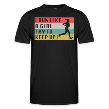 Running Women Running Gift Idea - Men's Functional T-Shirt - black - Front - AI Model Male 178 dark (178cm)