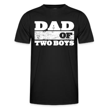 Papa Dad of two Boys zum Vatertag - Männer Funktions-T-Shirt - Schwarz - Vorne - AI Model Male 178 dark (178cm)