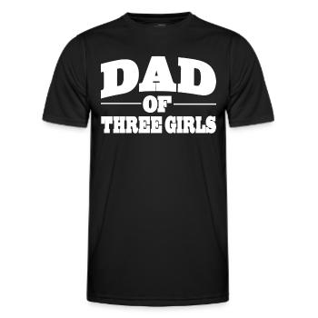 Papa Dad of three Girls zum Vatertag - Männer Funktions-T-Shirt - Schwarz - Vorne - AI Model Male 178 dark (178cm)