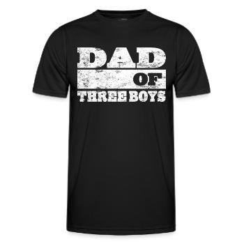 Papa Papa Papa de trois garçons pour l’idée cadeau de la fête des pères - T-shirt sport Homme - noir - Devant - AI Model Male 178 dark (178cm)