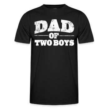 Papa Dad of two Boys zum Vatertag - Männer Funktions-T-Shirt - Schwarz - Vorne - AI Model Male 178 dark (178cm)