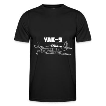 Flugzeug Jakowlew Jak-9 UdSSR Kampfflugzeug - Männer Funktions-T-Shirt - Schwarz - Vorne - AI Model Male 178 dark (178cm)
