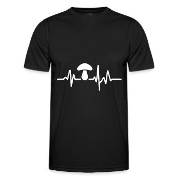 Signal battement de coeur champignon - T-shirt sport Homme - noir - Devant - AI Model Male 178 dark (178cm)