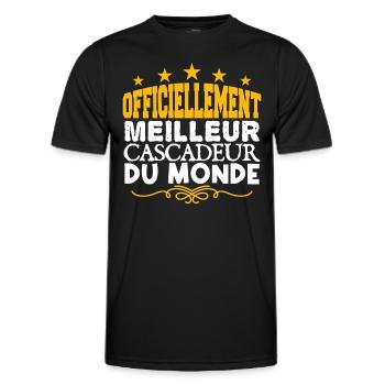 Cascadeur | meilleur Cascadeur | légende Cascadeur - T-shirt sport Homme - noir - Devant - AI Model Male 178 dark (178cm)