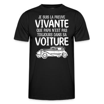 Je suis la preuve que papa t-shirt voiture - T-shirt sport Homme - noir - Devant - AI Model Male 178 dark (178cm)