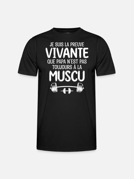 Papa Muscu | papa à la salle de musculation - T-shirt sport Homme - noir