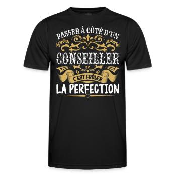 Le Meilleur Conseiller | Conseiller à la perfectio - T-shirt sport Homme - noir - Devant - AI Model Male 178 dark (178cm)