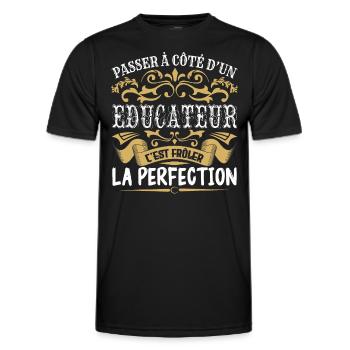 Le Meilleur Educateur | Educateur à la perfection - T-shirt sport Homme - noir - Devant - AI Model Male 178 dark (178cm)