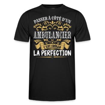 Le Meilleur Ambulancier | Ambulancier à la perfect - T-shirt sport Homme - noir - Devant - AI Model Male 178 dark (178cm)
