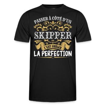 Le Meilleur Skipper | Skipper à la perfection - T-shirt sport Homme - noir - Devant - AI Model Male 178 dark (178cm)