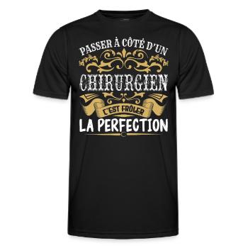 Le Meilleur Chirurgien | Chirurgien à la perfectio - T-shirt sport Homme - noir - Devant - AI Model Male 178 dark (178cm)