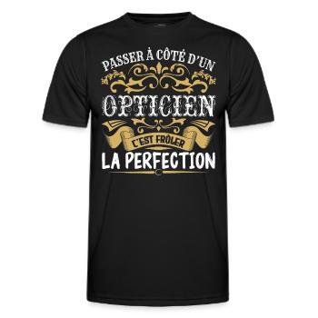 Le Meilleur Opticien | Opticien à la perfection - T-shirt sport Homme - noir - Devant - AI Model Male 178 dark (178cm)